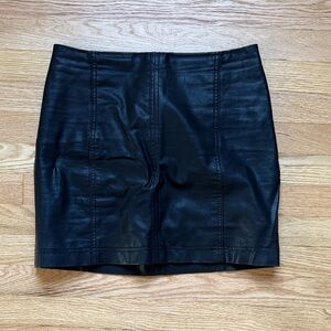 Free People Black faux Leather Skirt size 6